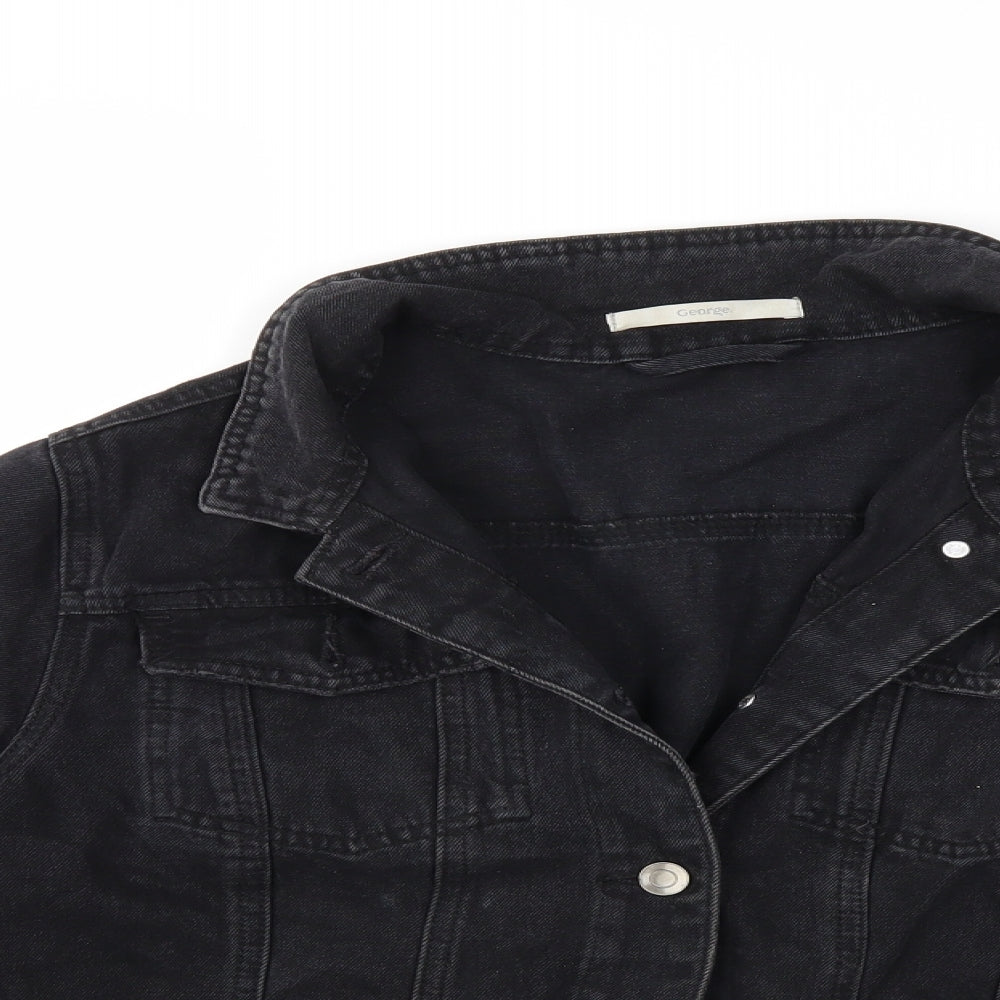 George Womens Black  Denim Jacket  Size 16