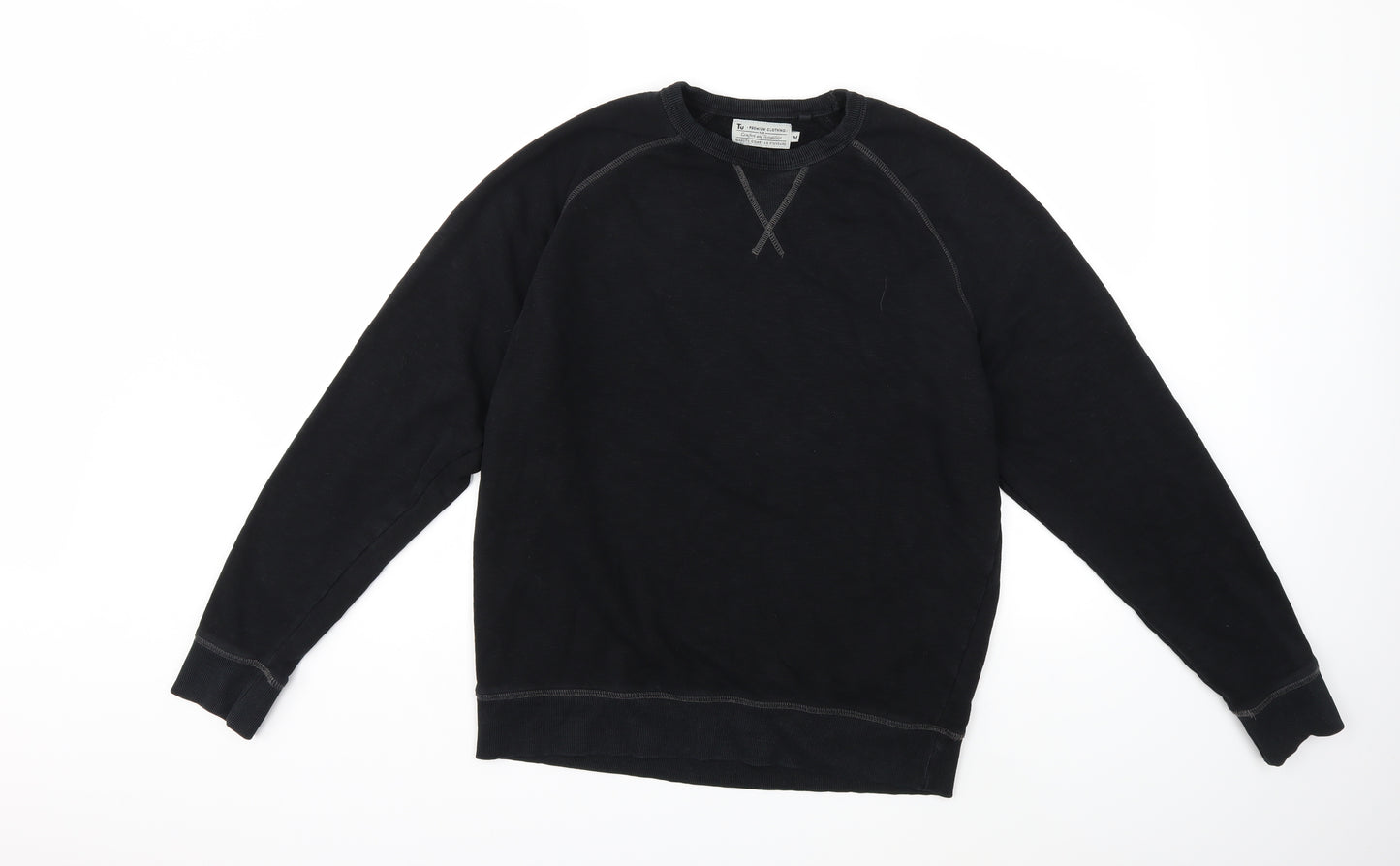 TU Mens Black   Pullover Sweatshirt Size M