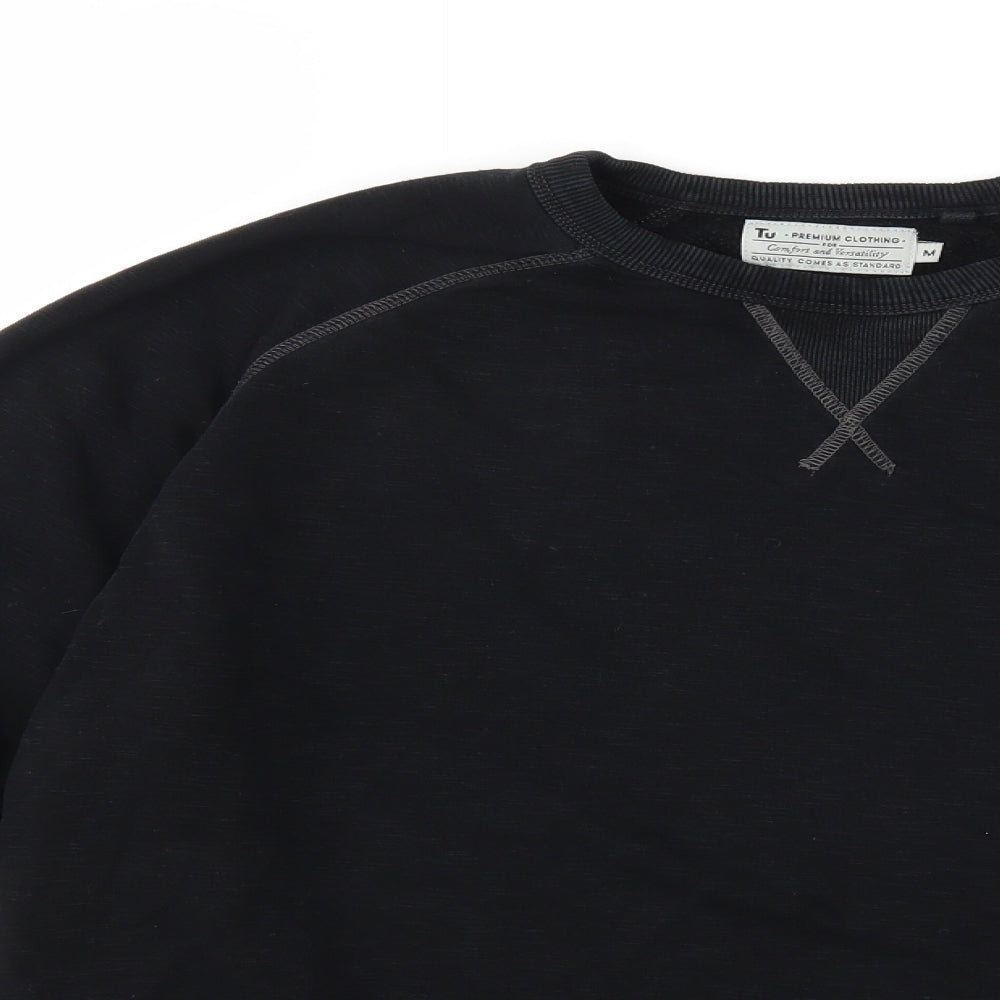 TU Mens Black   Pullover Sweatshirt Size M