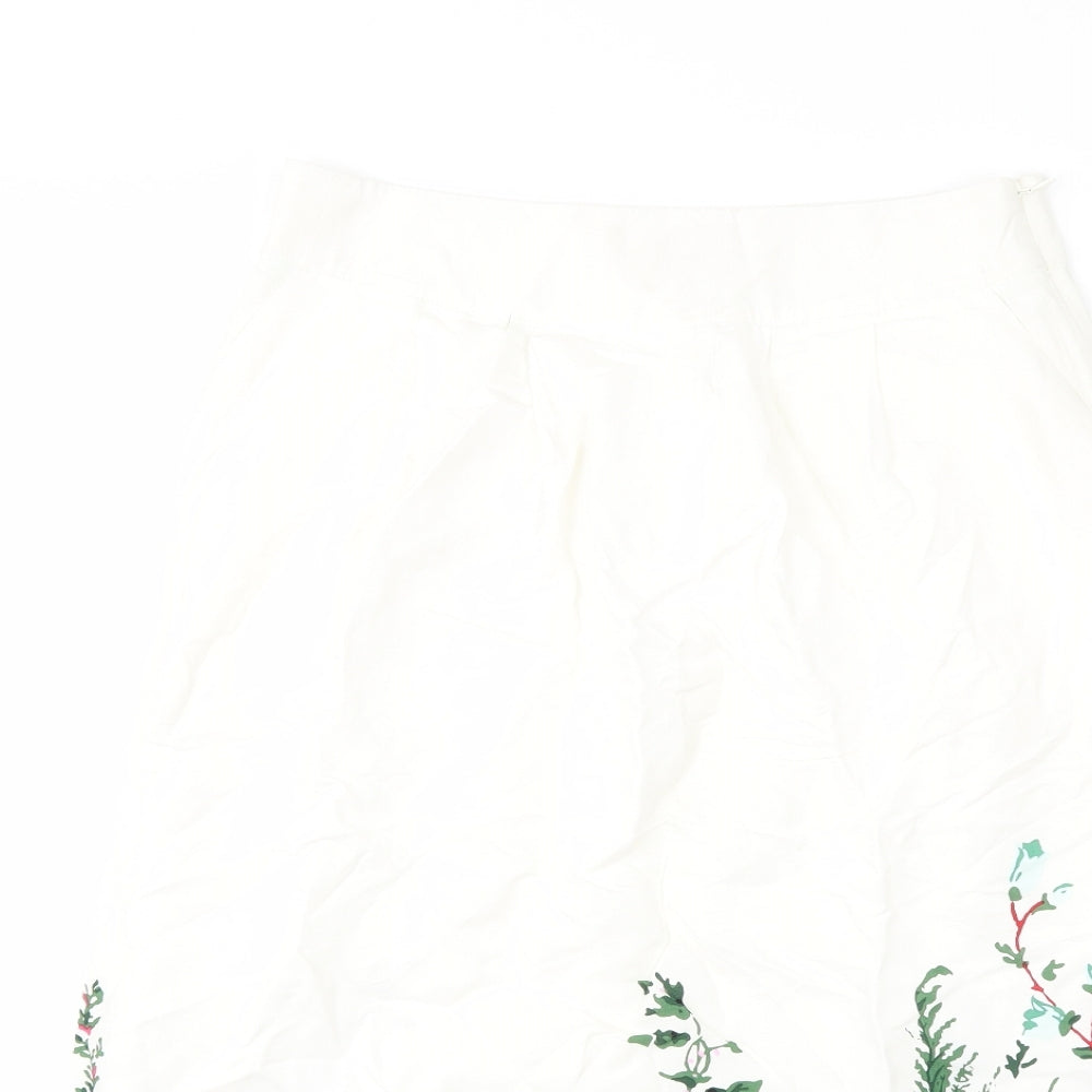 Joules Womens White Floral  Straight & Pencil Skirt Size 10