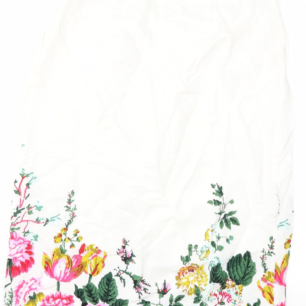 Joules Womens White Floral  Straight & Pencil Skirt Size 10
