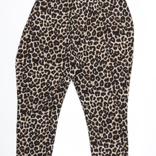 F&F Womens Brown Animal Print  Trousers  Size 24 L28 in