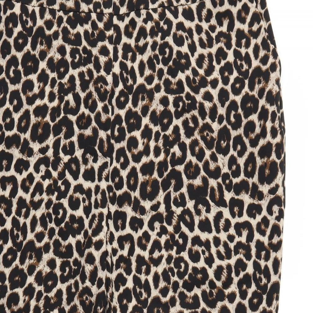 F&F Womens Brown Animal Print  Trousers  Size 24 L28 in