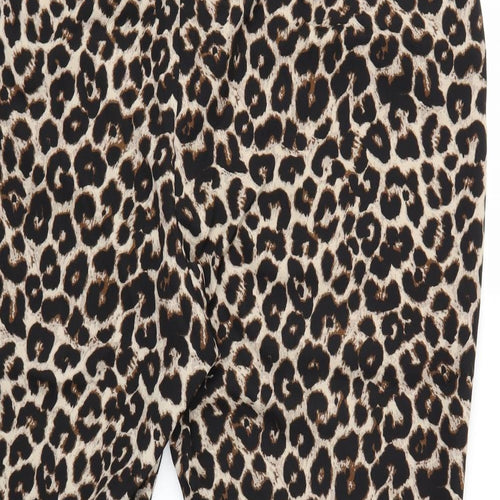F&F Womens Brown Animal Print  Trousers  Size 24 L28 in