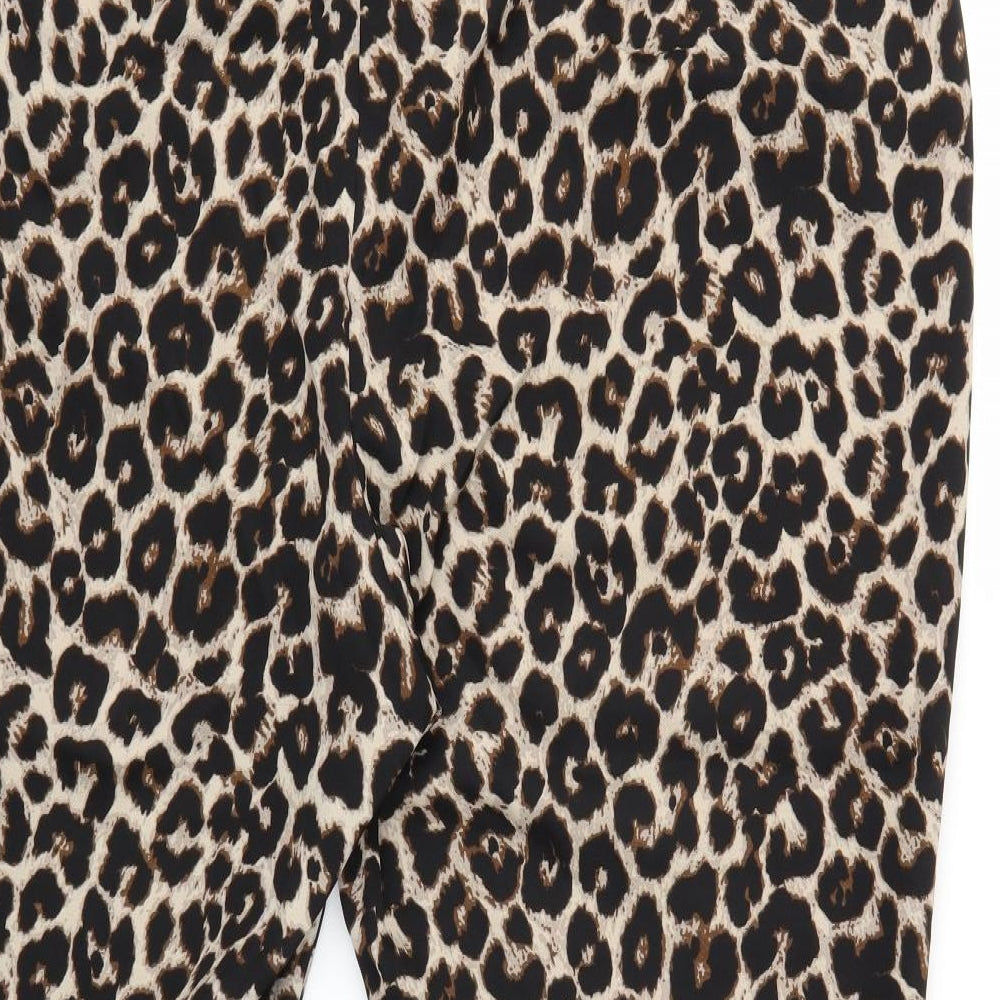 F&F Womens Brown Animal Print  Trousers  Size 24 L28 in