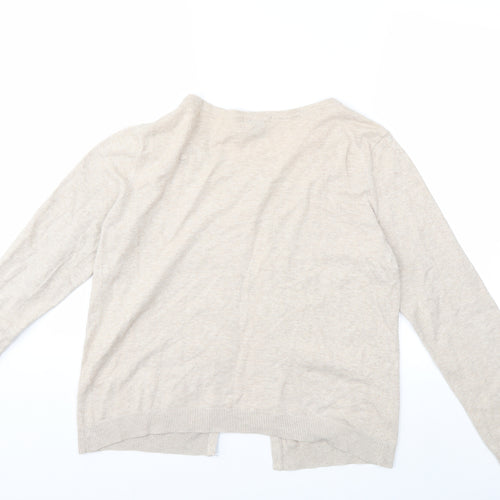 H&M Womens Beige  Knit Cardigan Jumper Size M