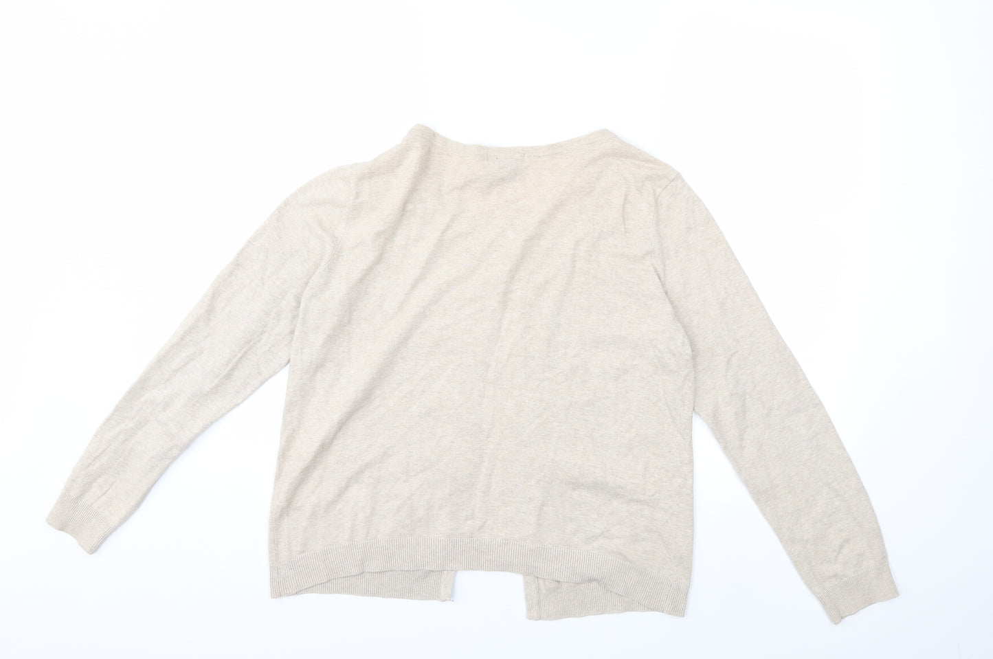 H&M Womens Beige  Knit Cardigan Jumper Size M