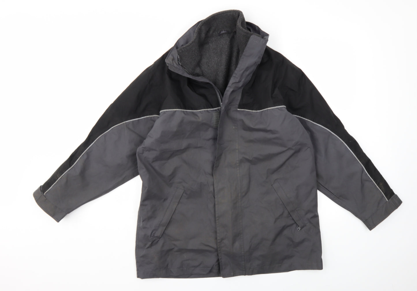 Preworn Boys Grey   Rain Coat Coat Size 13 Years