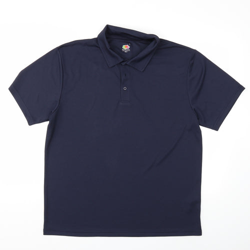 Fruit of the Loom Mens Blue    Polo Size L