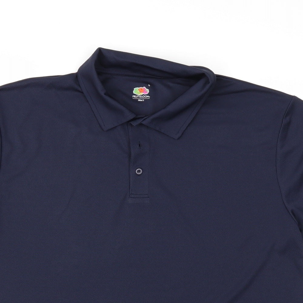 Fruit of the Loom Mens Blue    Polo Size L