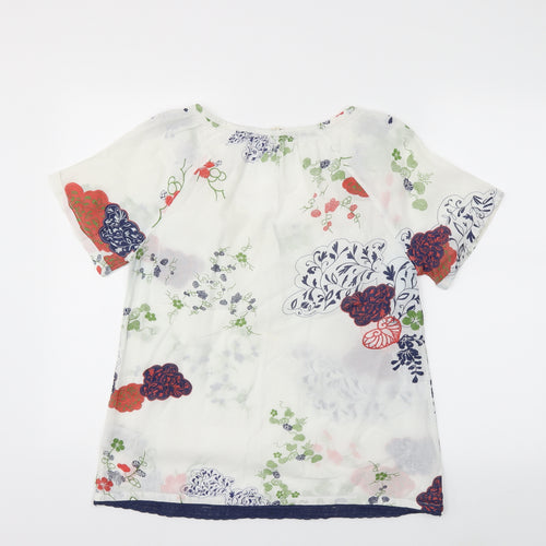 White Stuff Womens White Floral  Basic Blouse Size 12