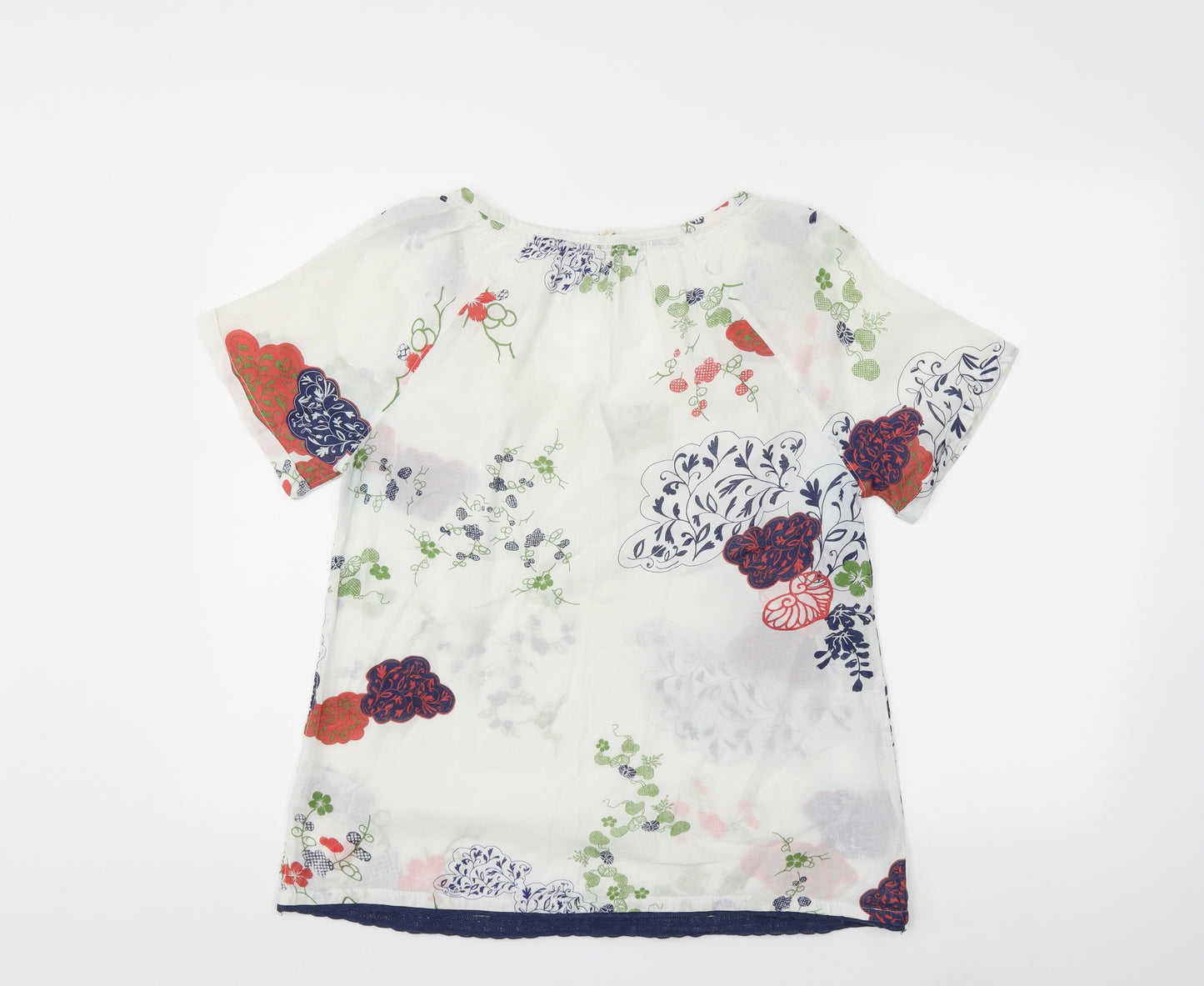 White Stuff Womens White Floral  Basic Blouse Size 12