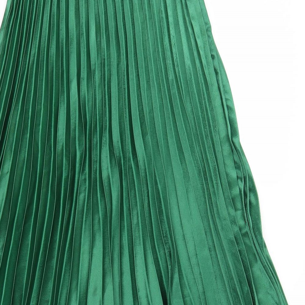 Primark Womens Green   Pleated Skirt Size 14