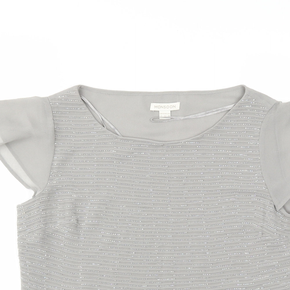 mosnoon Womens Grey   Basic Blouse Size 14