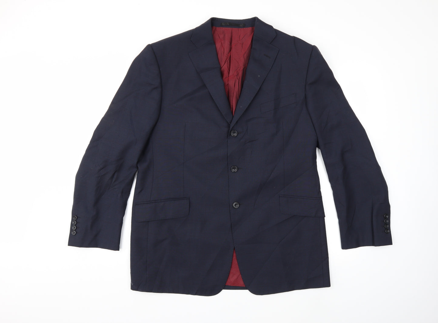 Marks and Spencer Mens Blue Check  Jacket Suit Jacket Size 42