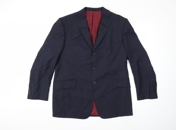 Marks and Spencer Mens Blue Check  Jacket Suit Jacket Size 42