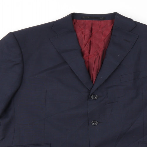 Marks and Spencer Mens Blue Check  Jacket Suit Jacket Size 42
