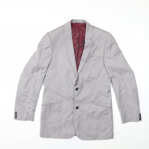 Preworn Mens Grey   Jacket Suit Jacket Size 38