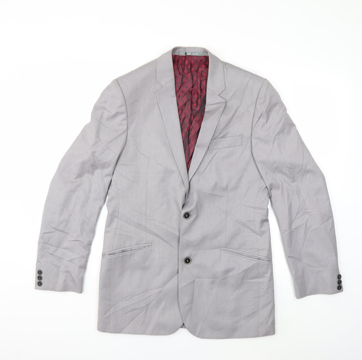 Preworn Mens Grey   Jacket Suit Jacket Size 38