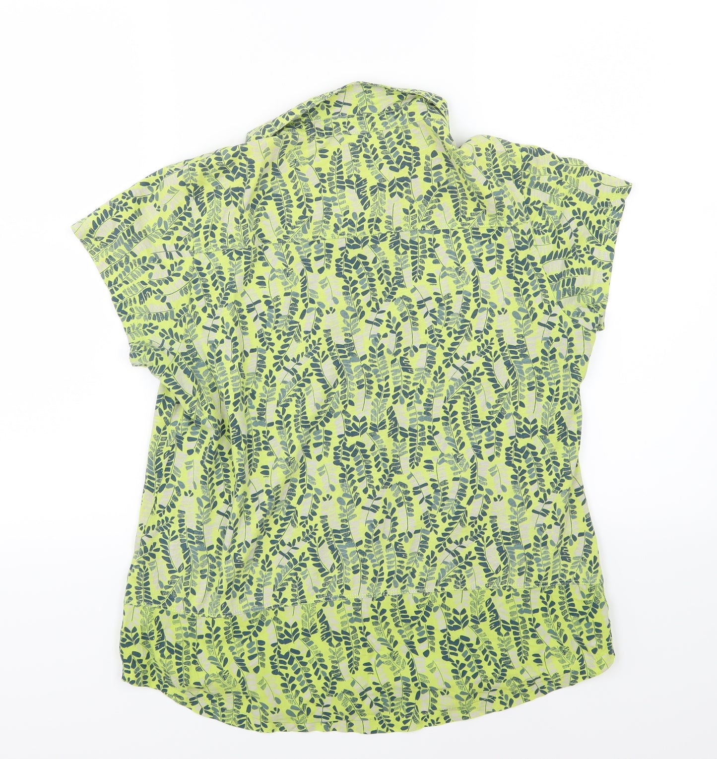 White Stuff Womens Green   Basic Button-Up Size 10  - Leaf Print