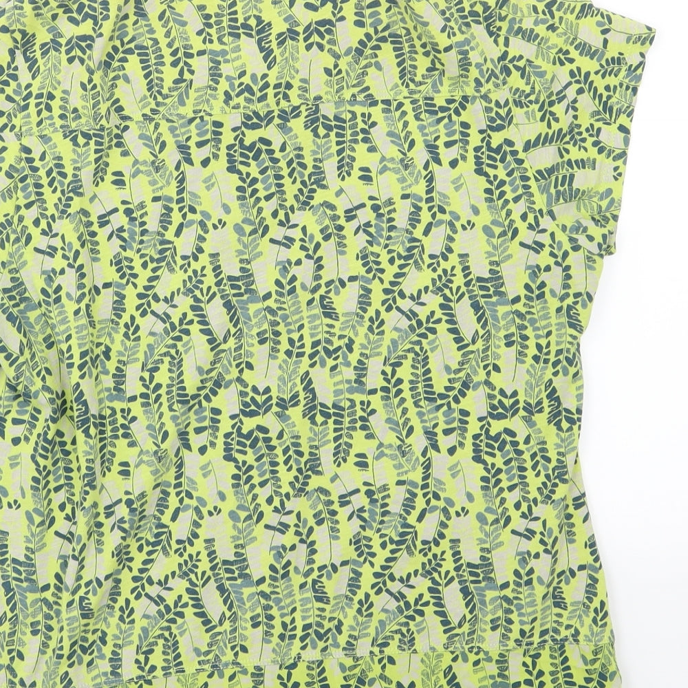 White Stuff Womens Green   Basic Button-Up Size 10  - Leaf Print
