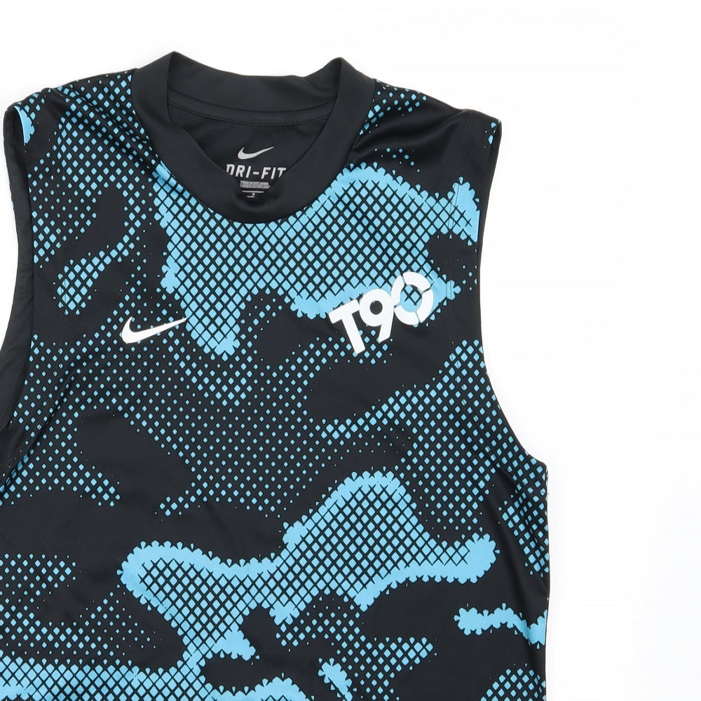 Nike Mens Blue Camouflage  Basic Tank Size S