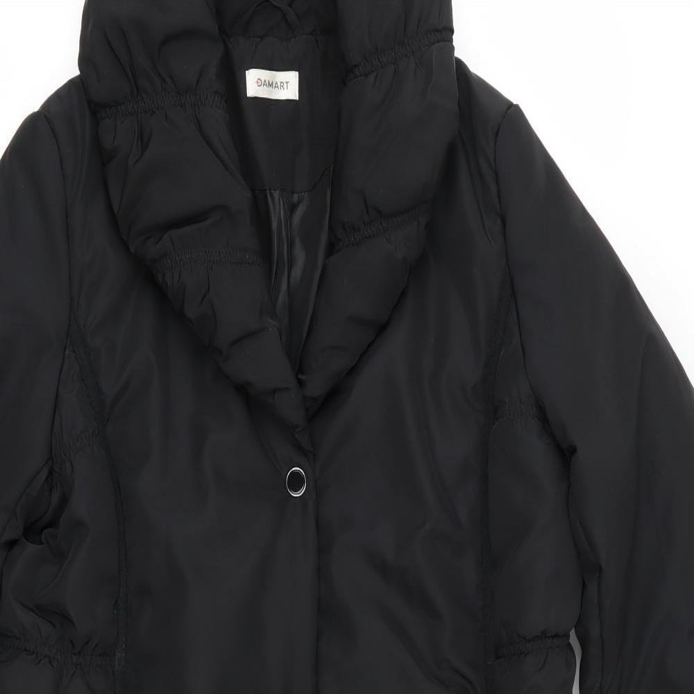 Damart Womens Black   Overcoat Coat Size 10