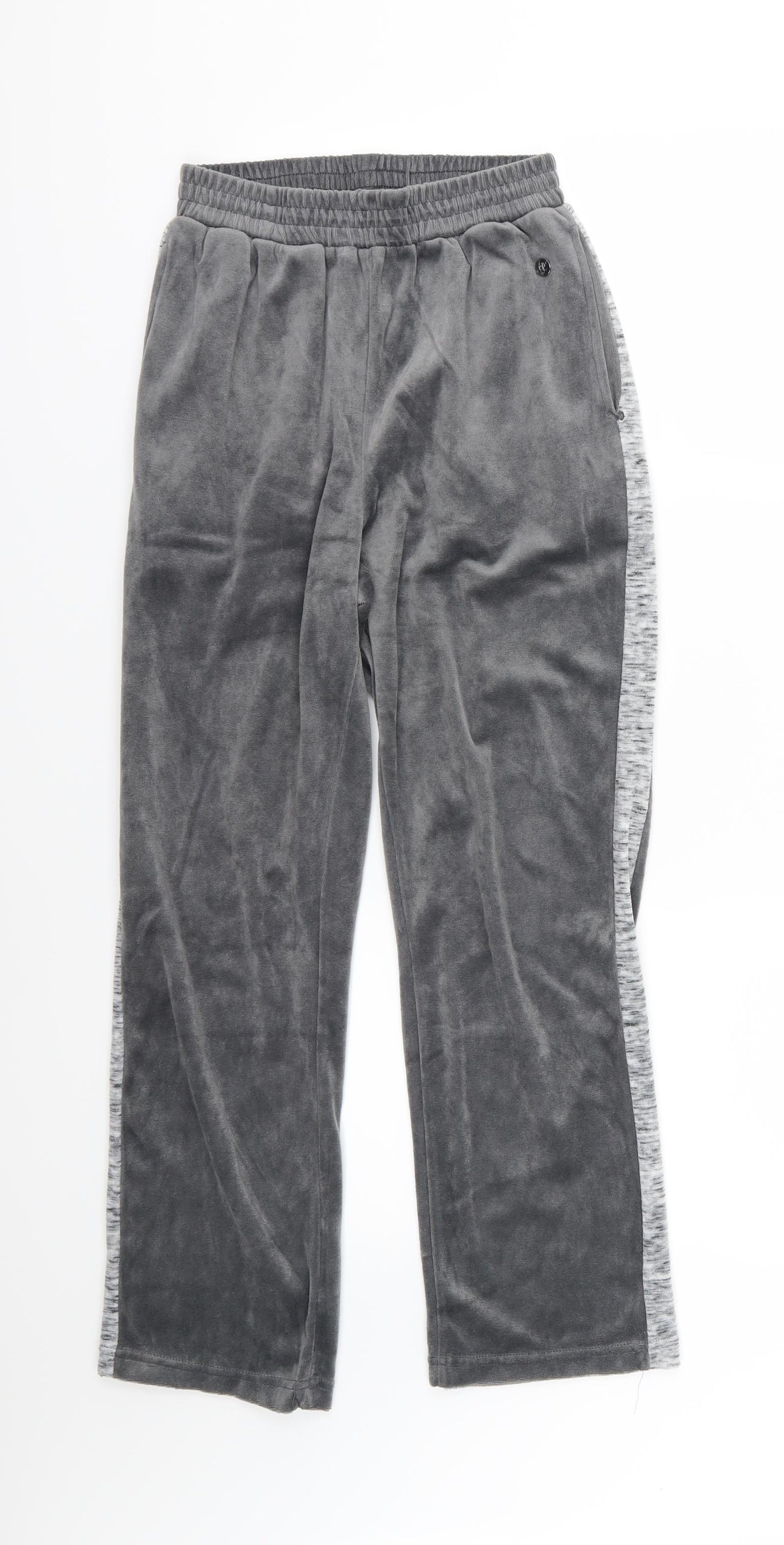 Preworn Womens Grey Striped Velour  Pyjama Pants Size 10