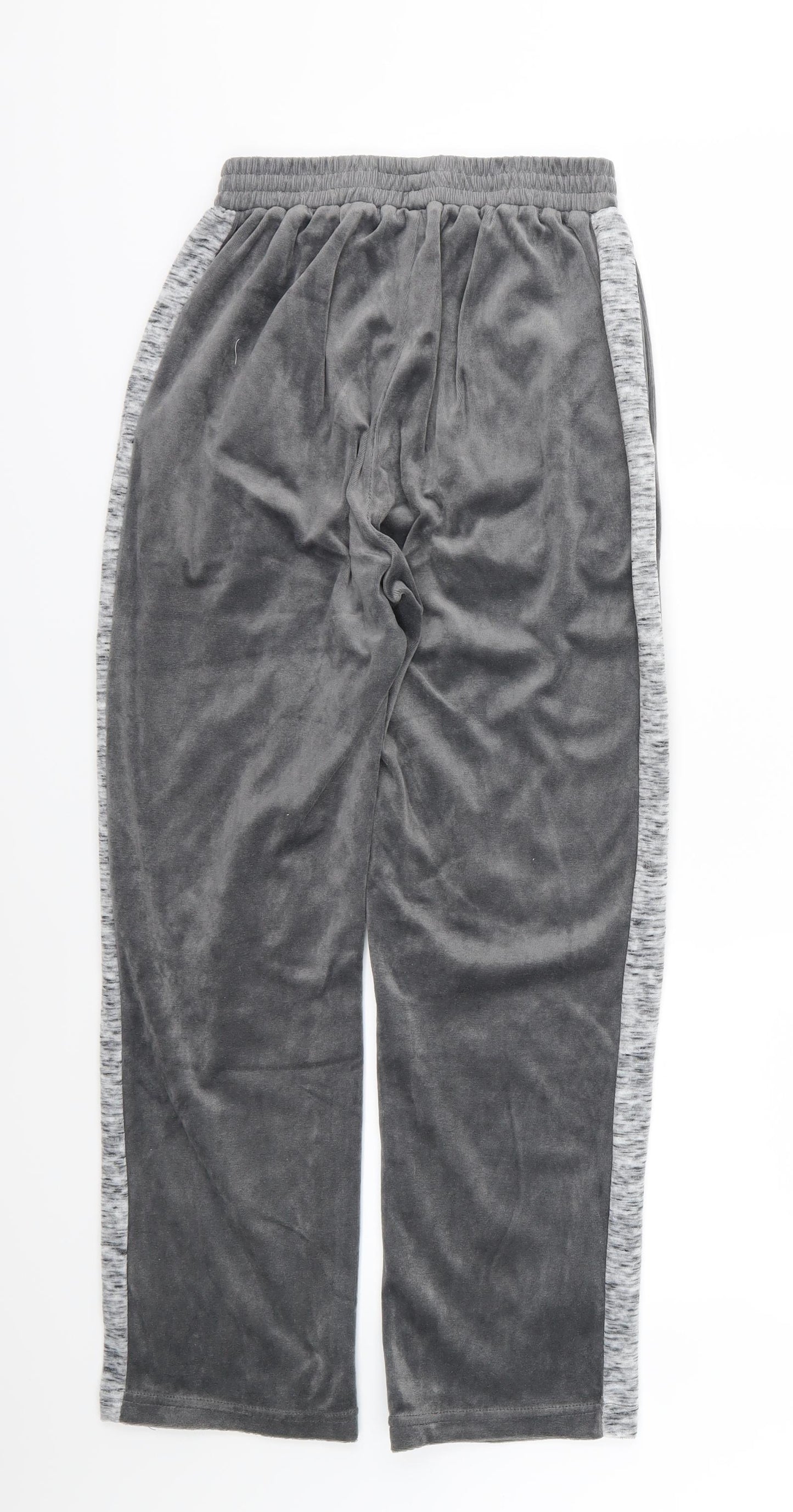 Preworn Womens Grey Striped Velour  Pyjama Pants Size 10