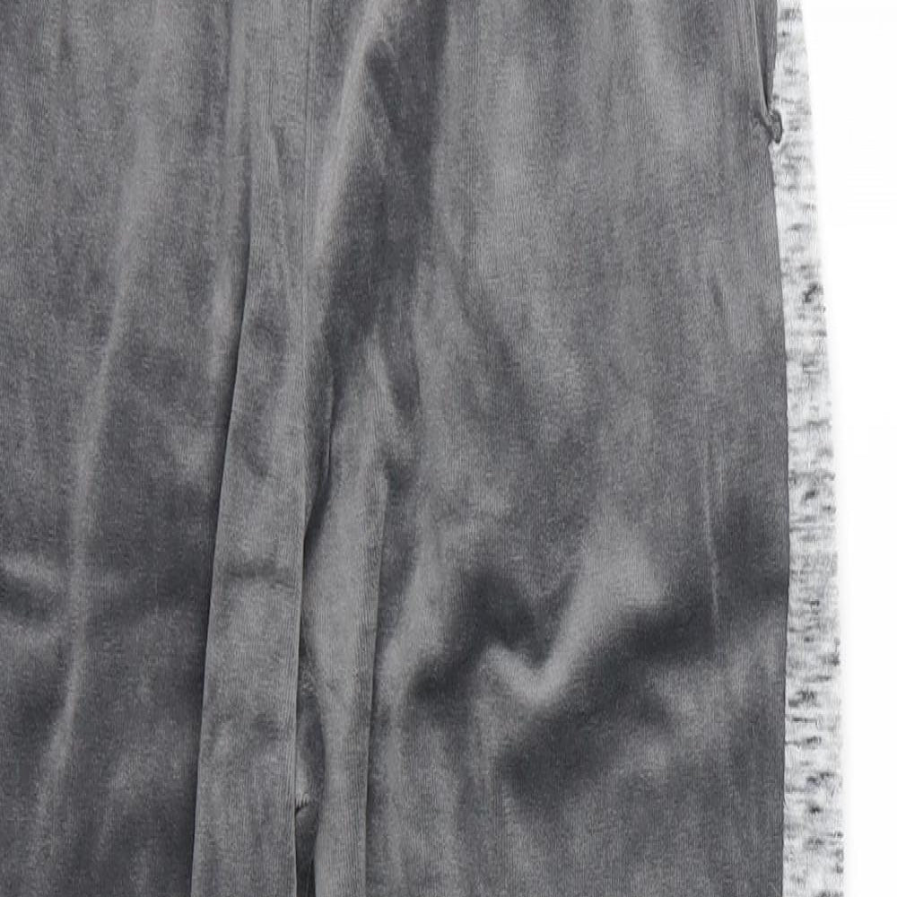 Preworn Womens Grey Striped Velour  Pyjama Pants Size 10