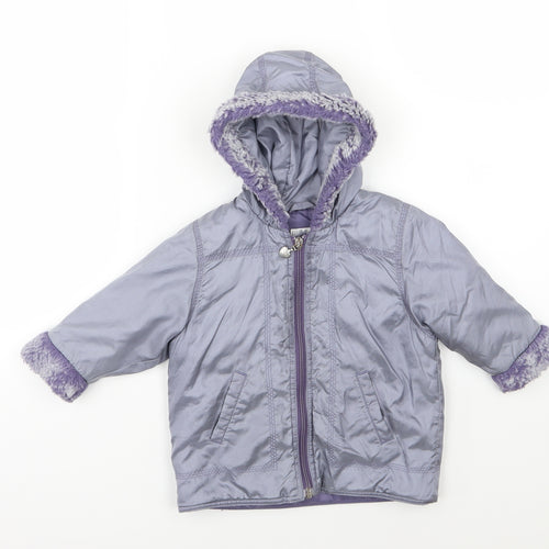 NEXT Girls Purple   Basic Coat Coat Size 12-18 Months