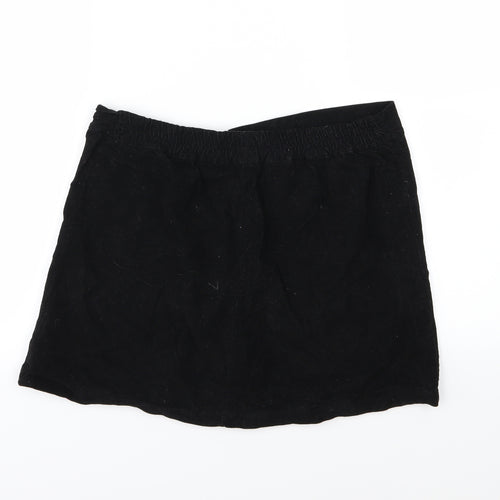 Lulua Womens Black  Corduroy A-Line Skirt Size L