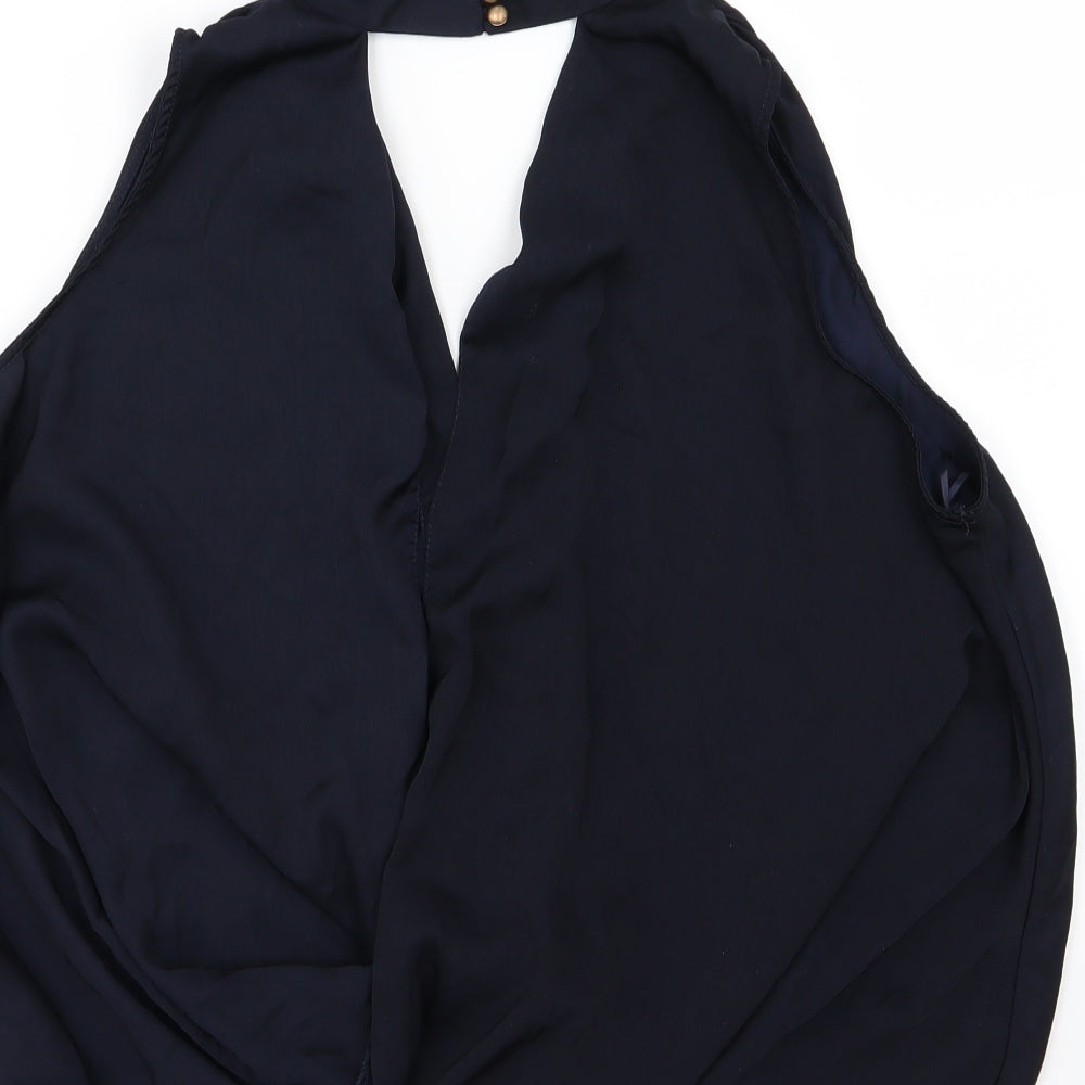 New Look Womens Blue  Chiffon Basic Blouse Size 12