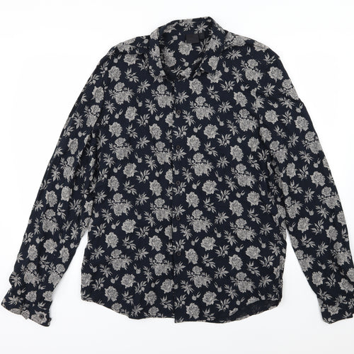 ASOS Mens Blue Floral   Button-Up Size L