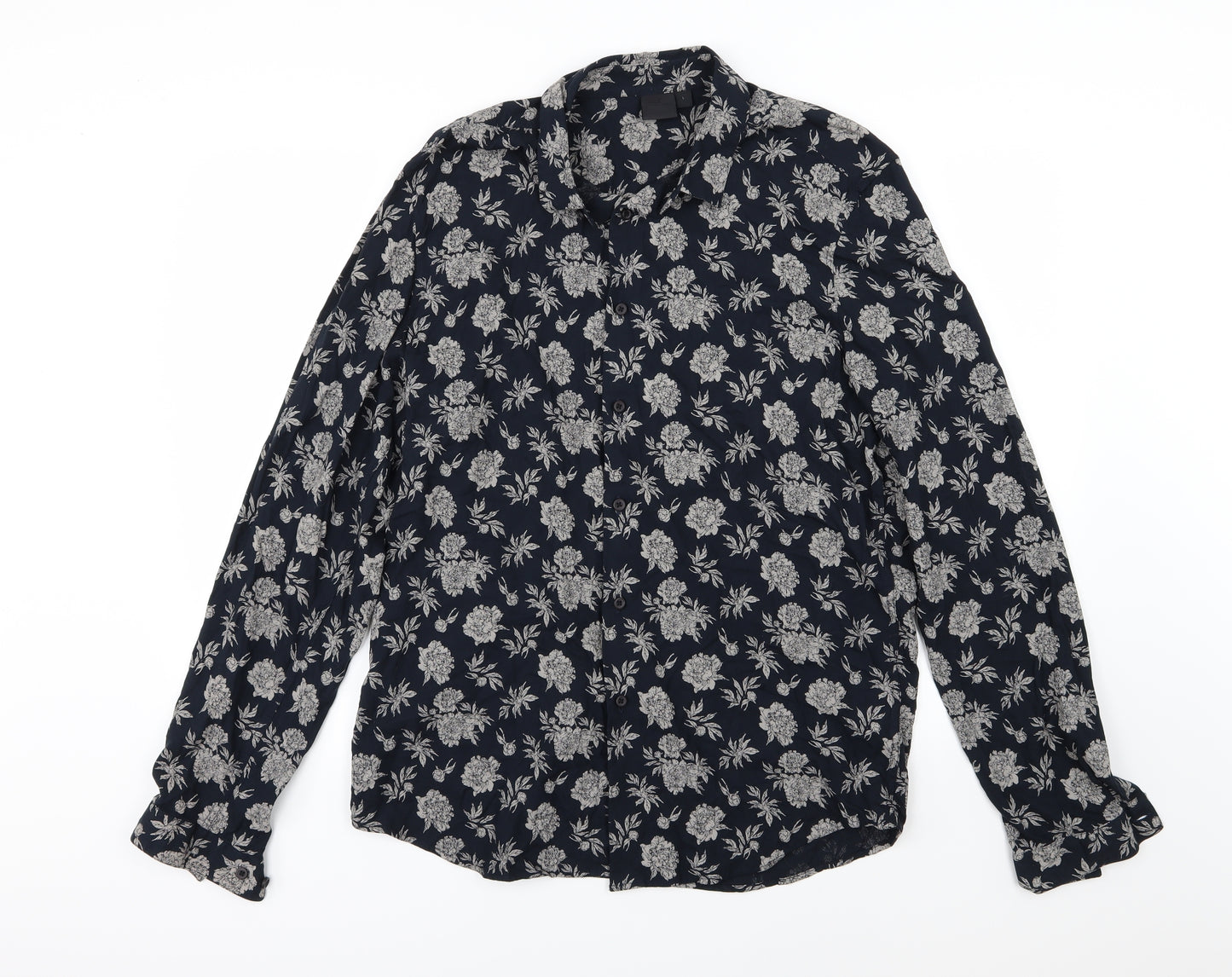 ASOS Mens Blue Floral   Button-Up Size L