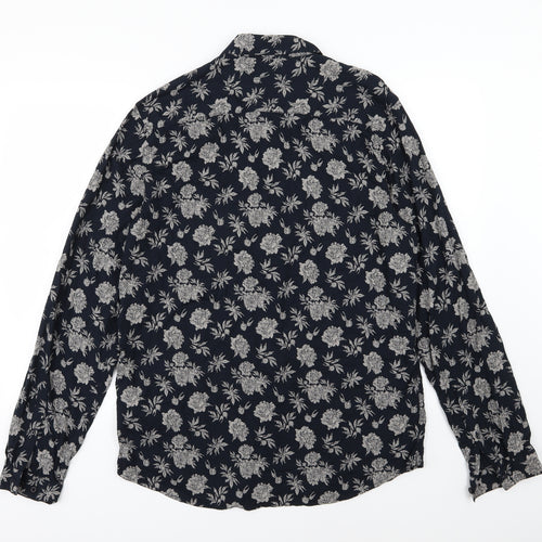 ASOS Mens Blue Floral   Button-Up Size L