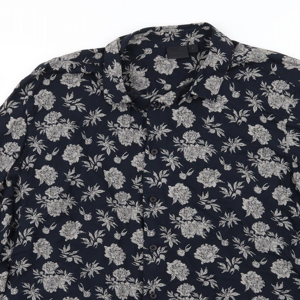ASOS Mens Blue Floral   Button-Up Size L