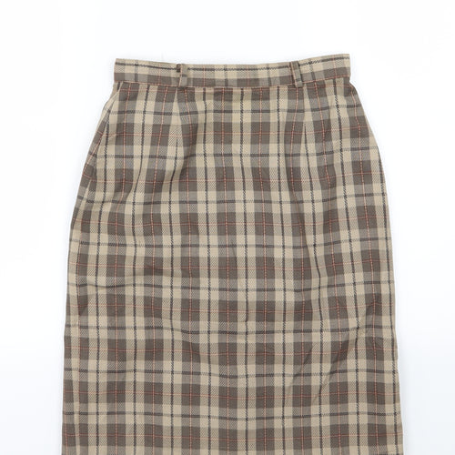 Essentials Womens Brown Striped  Straight & Pencil Skirt Size 26 in