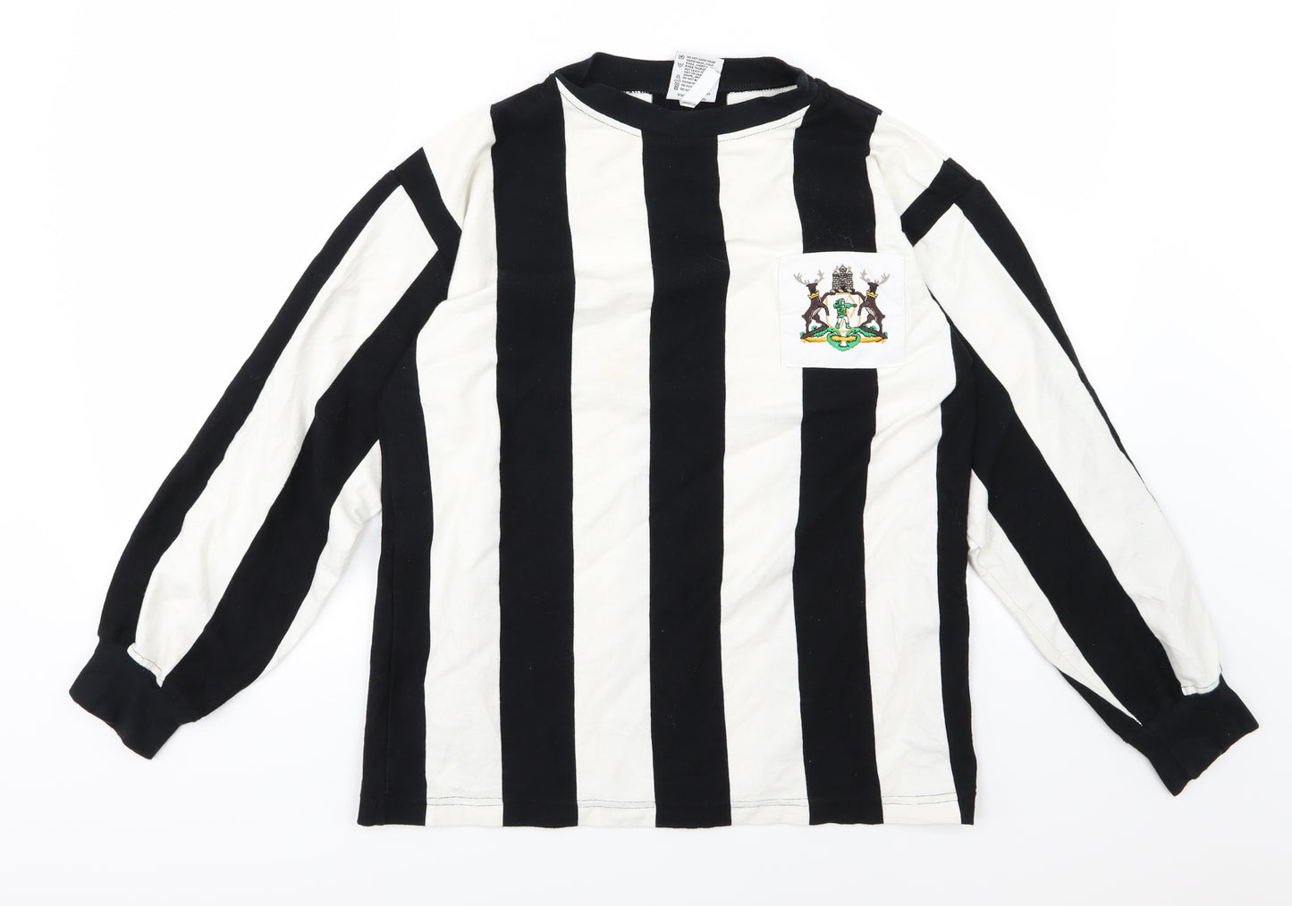 Toffs Mens Black Striped Jersey Pullover Sweatshirt Size S
