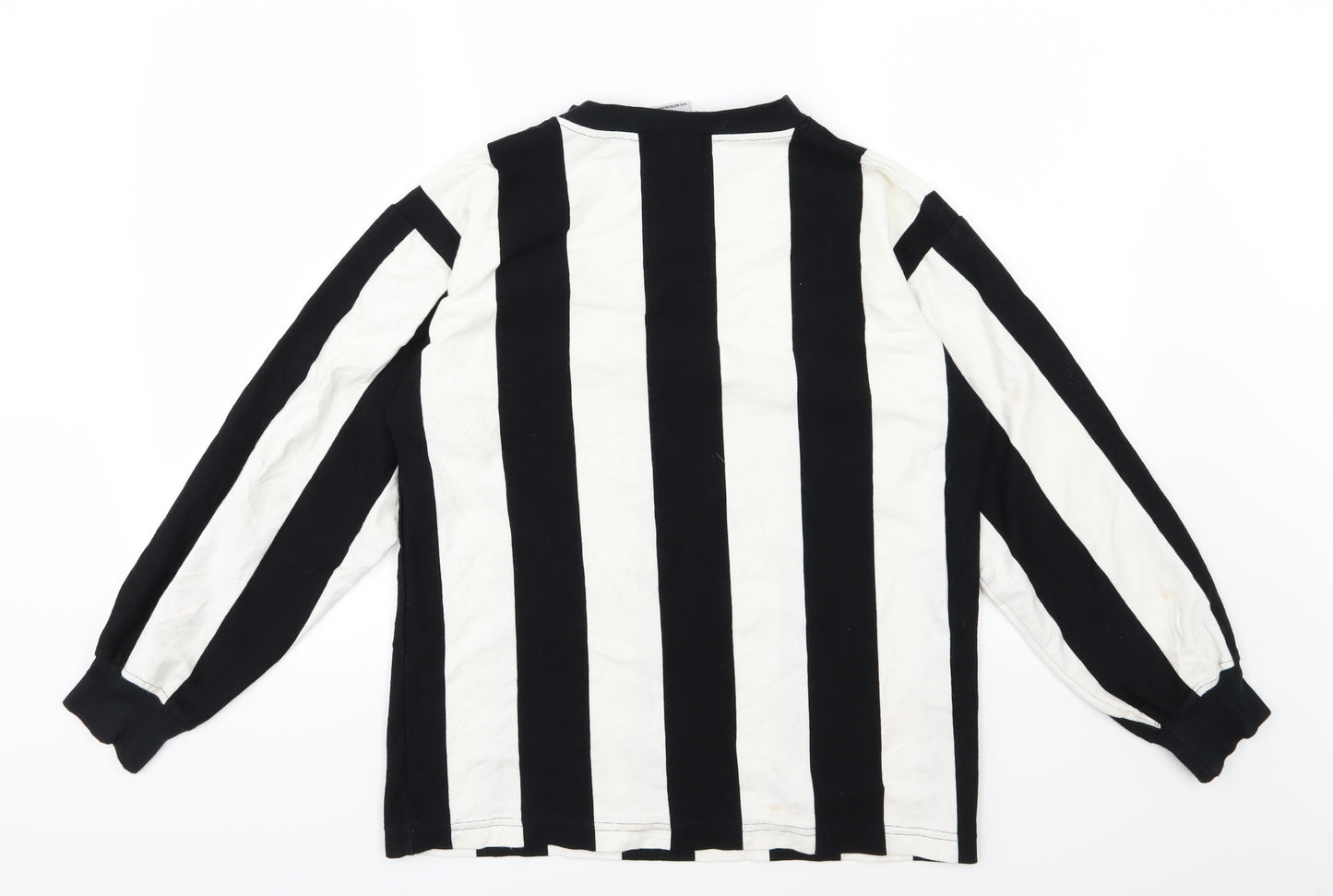 Toffs Mens Black Striped Jersey Pullover Sweatshirt Size S