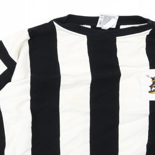 Toffs Mens Black Striped Jersey Pullover Sweatshirt Size S