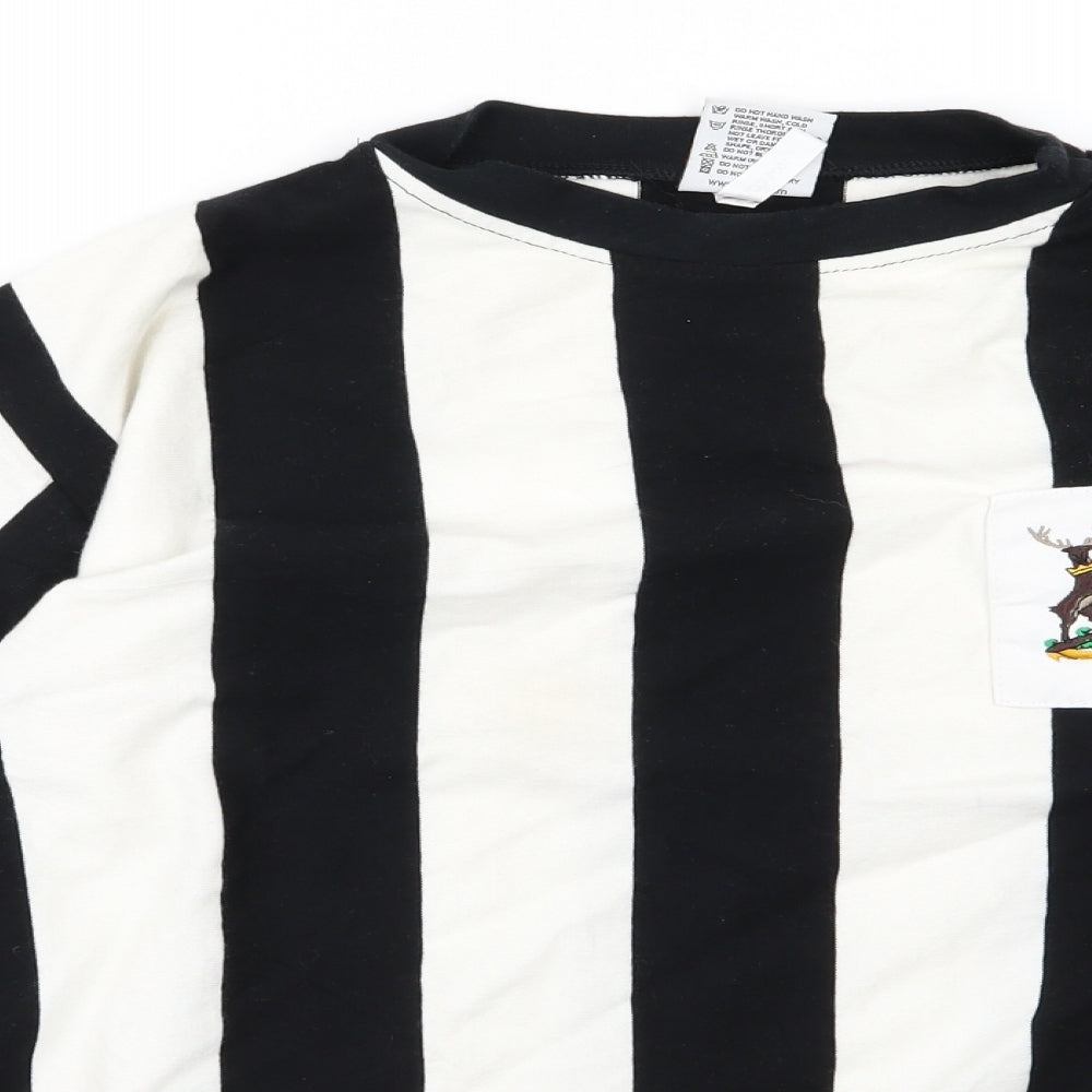 Toffs Mens Black Striped Jersey Pullover Sweatshirt Size S