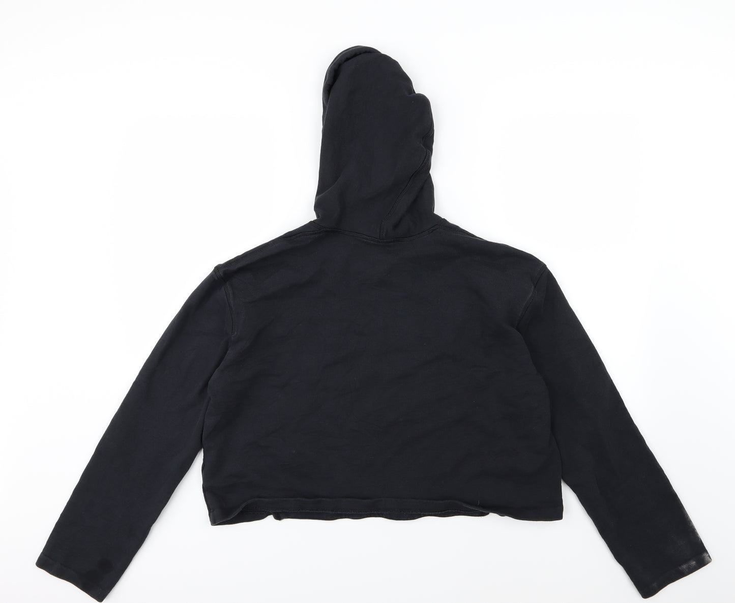 adidas Womens Black  Jersey Pullover Hoodie Size 10  - Cropped