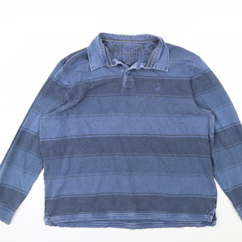 Marks and Spencer Mens Blue Striped   Polo Size XL