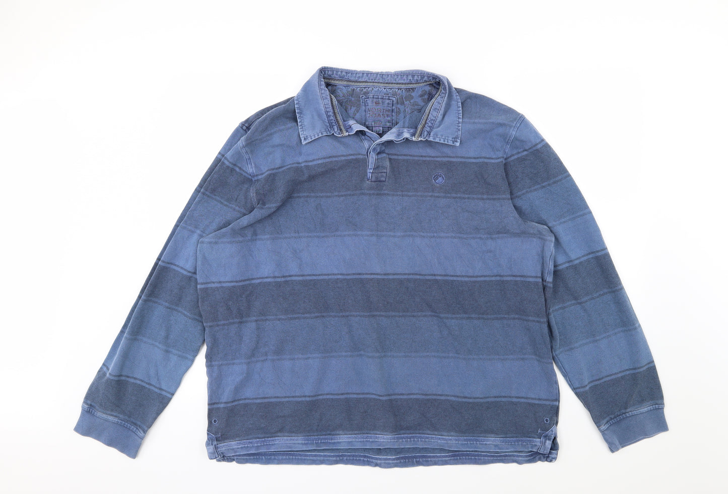 Marks and Spencer Mens Blue Striped   Polo Size XL