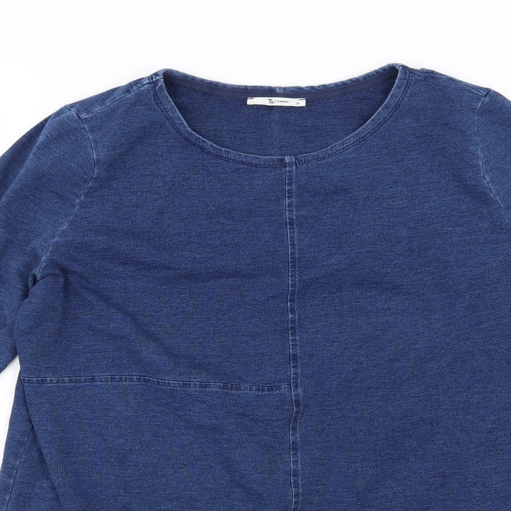 TU Womens Blue  Denim A-Line  Size 14
