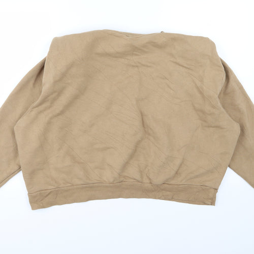 H&M Womens Brown  Jersey Pullover Sweatshirt Size XL  - Padded Shoulders