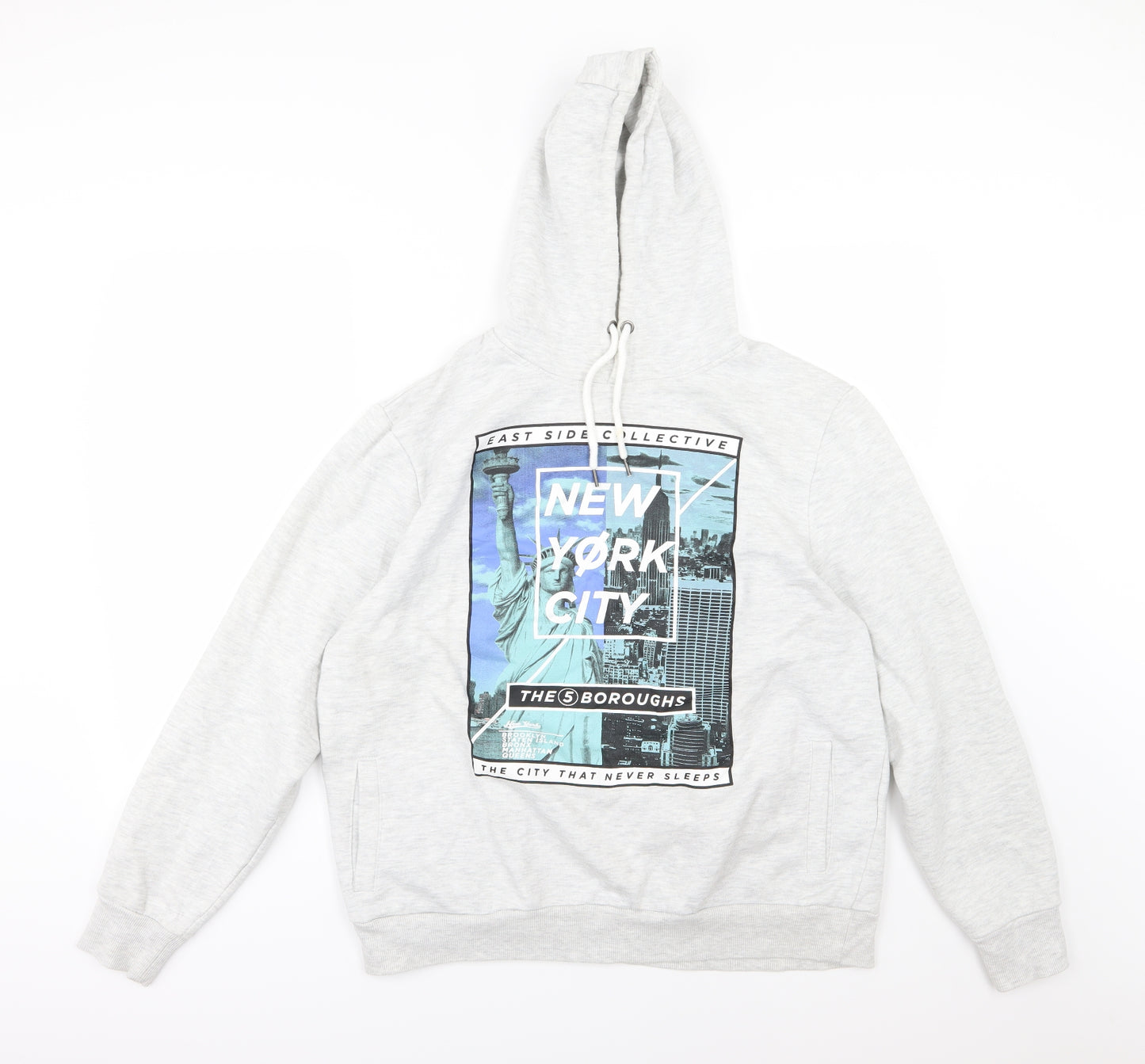 Cedar Wood State Mens Grey  Jersey Pullover Hoodie Size 2XL  - New York City