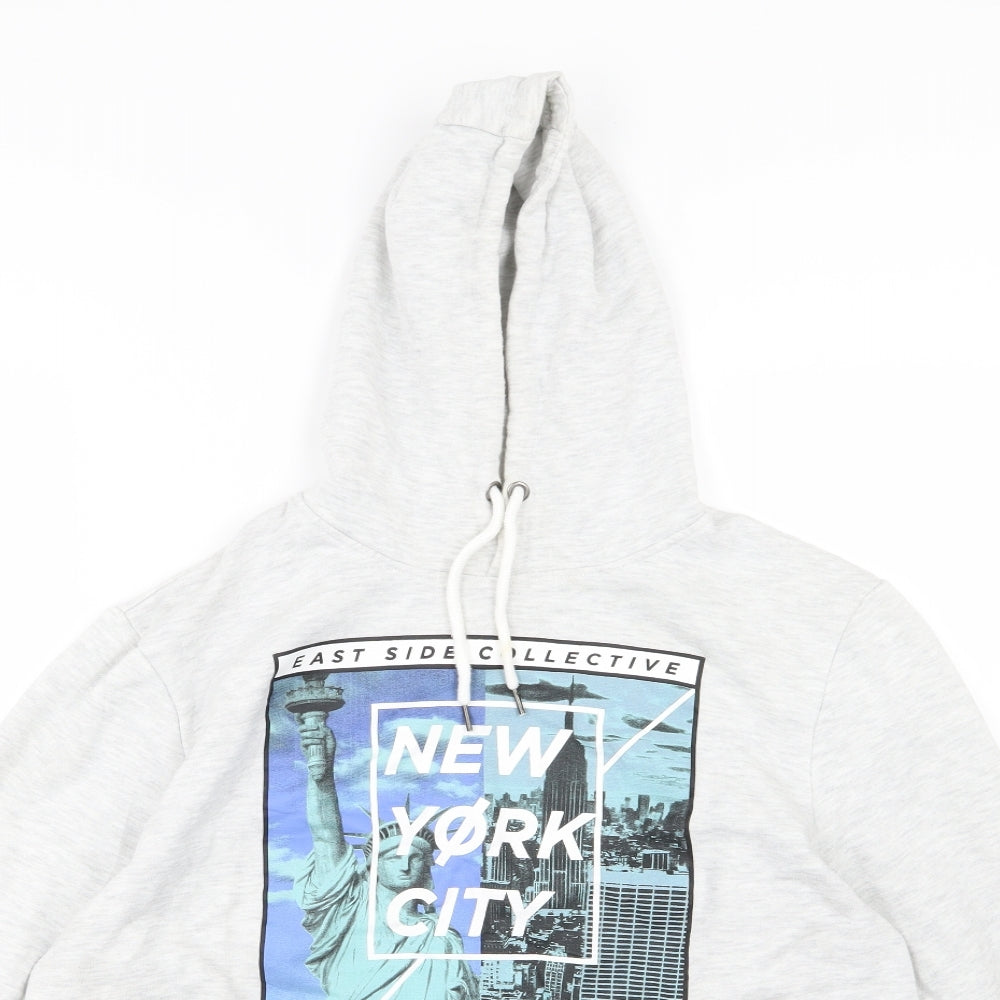 Cedar Wood State Mens Grey  Jersey Pullover Hoodie Size 2XL  - New York City