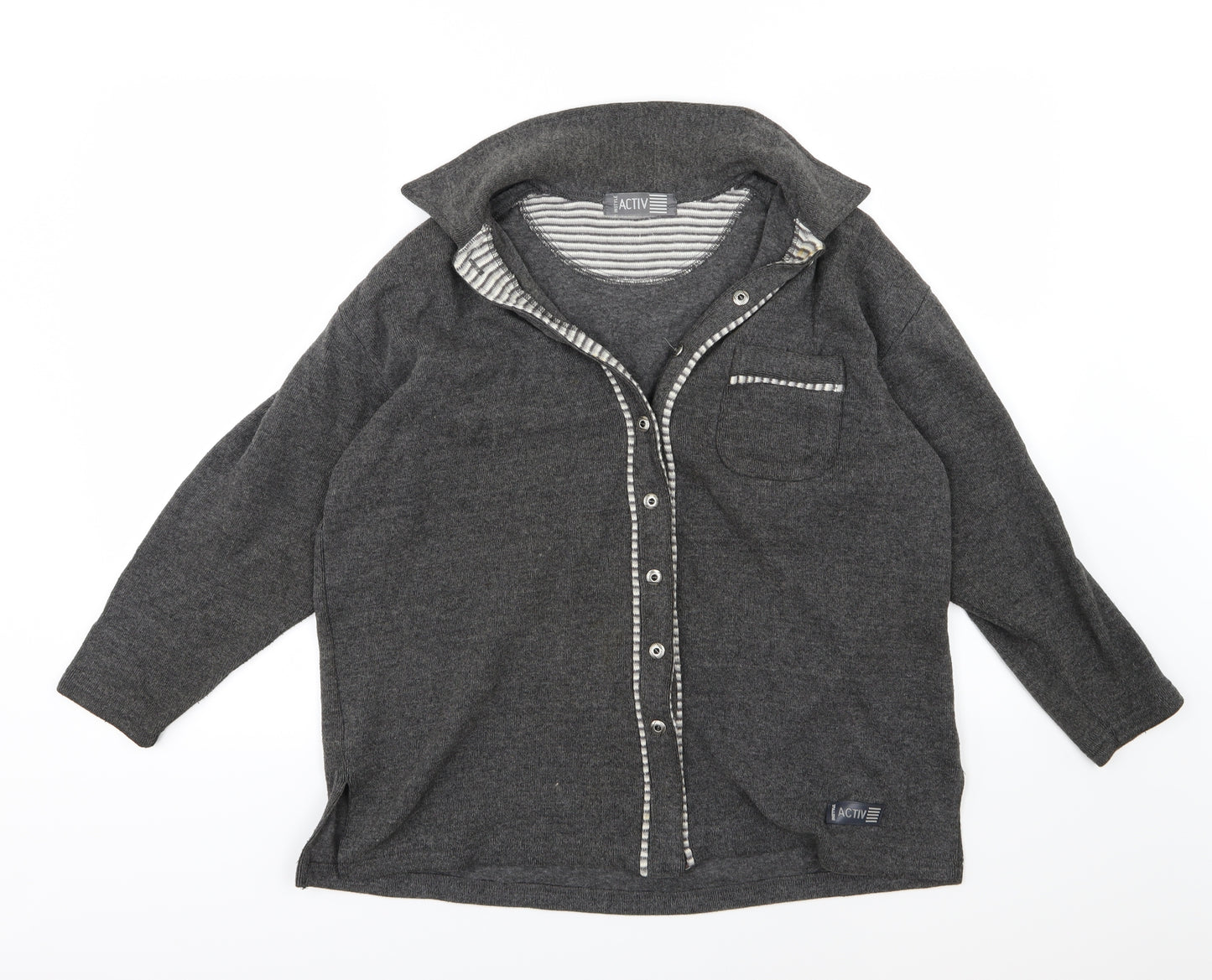 Instyle Womens Grey  Knit Cardigan Jumper Size M